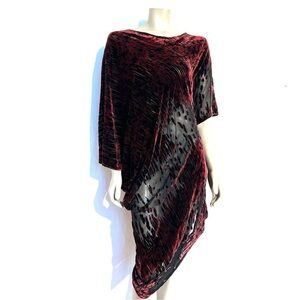 Vintage ROMAN KEFLAY 100% Silk Chiffon and Velvet Dress / Top